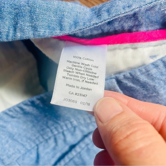 Talbots Perfect Short Blue Chambray 14P 14 Petite - Picture 7 of 7